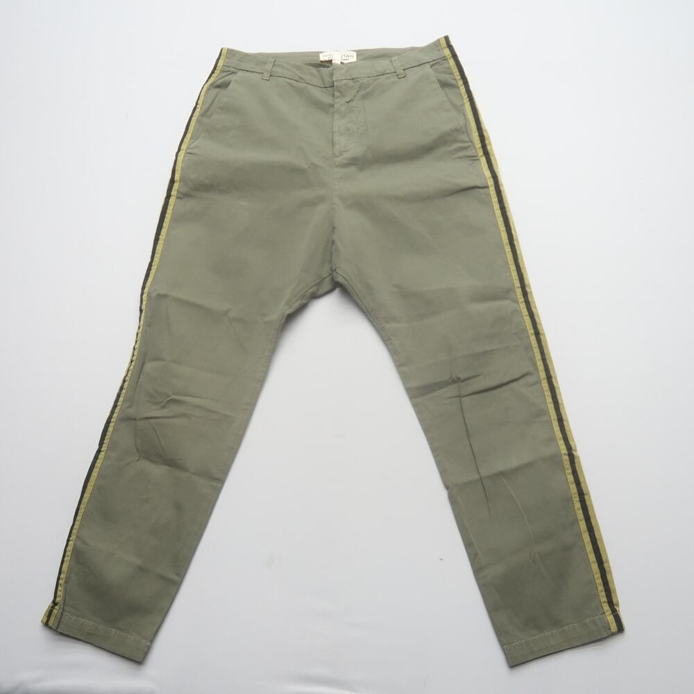 Nili Lotan Paris Pants with Tape Trim Green Size 2 - Picture 3 of 14